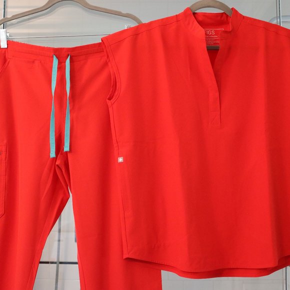 Figs Other - Figs Awesome Red Scrub SET XS Rafael Top  M Yola Pant LIMITED EDITION